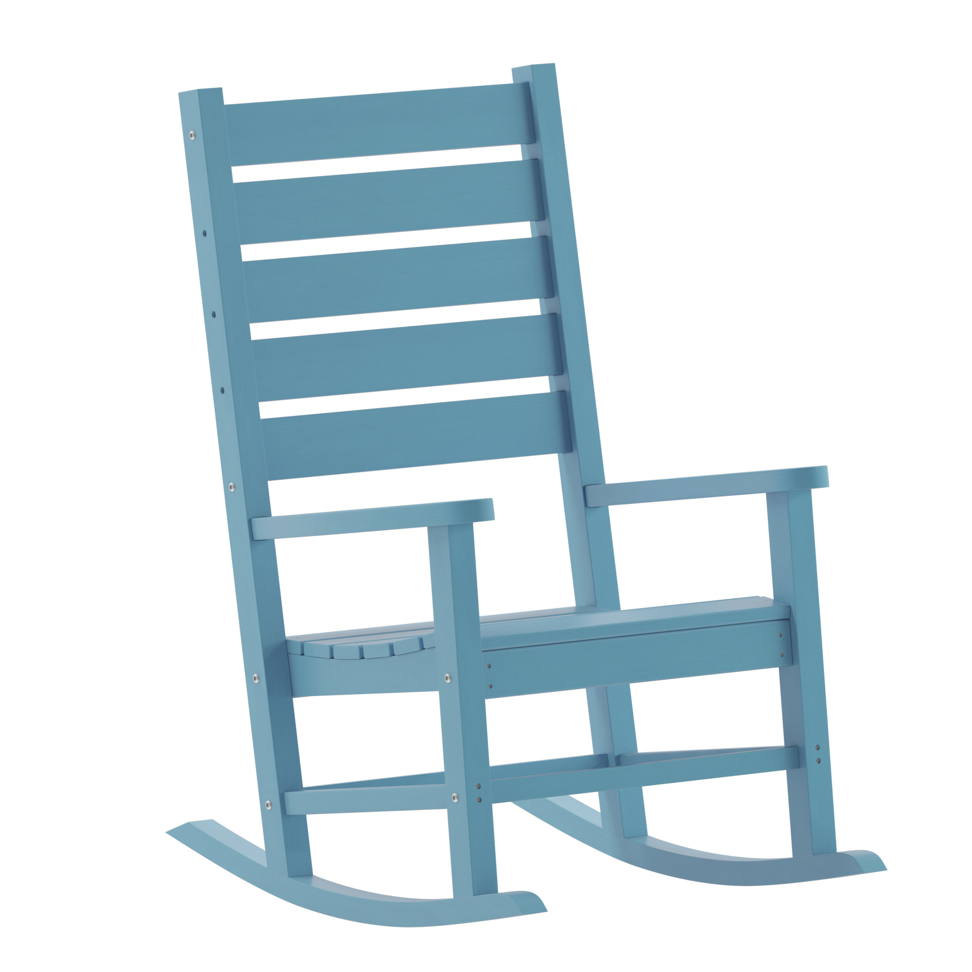 Flash Furniture, Blue All-Weather Classic Outdoor Rocking Chair, Primary Color Blue, Material HDPE, Width 26.5 in, Model# LEHMP2002110BL